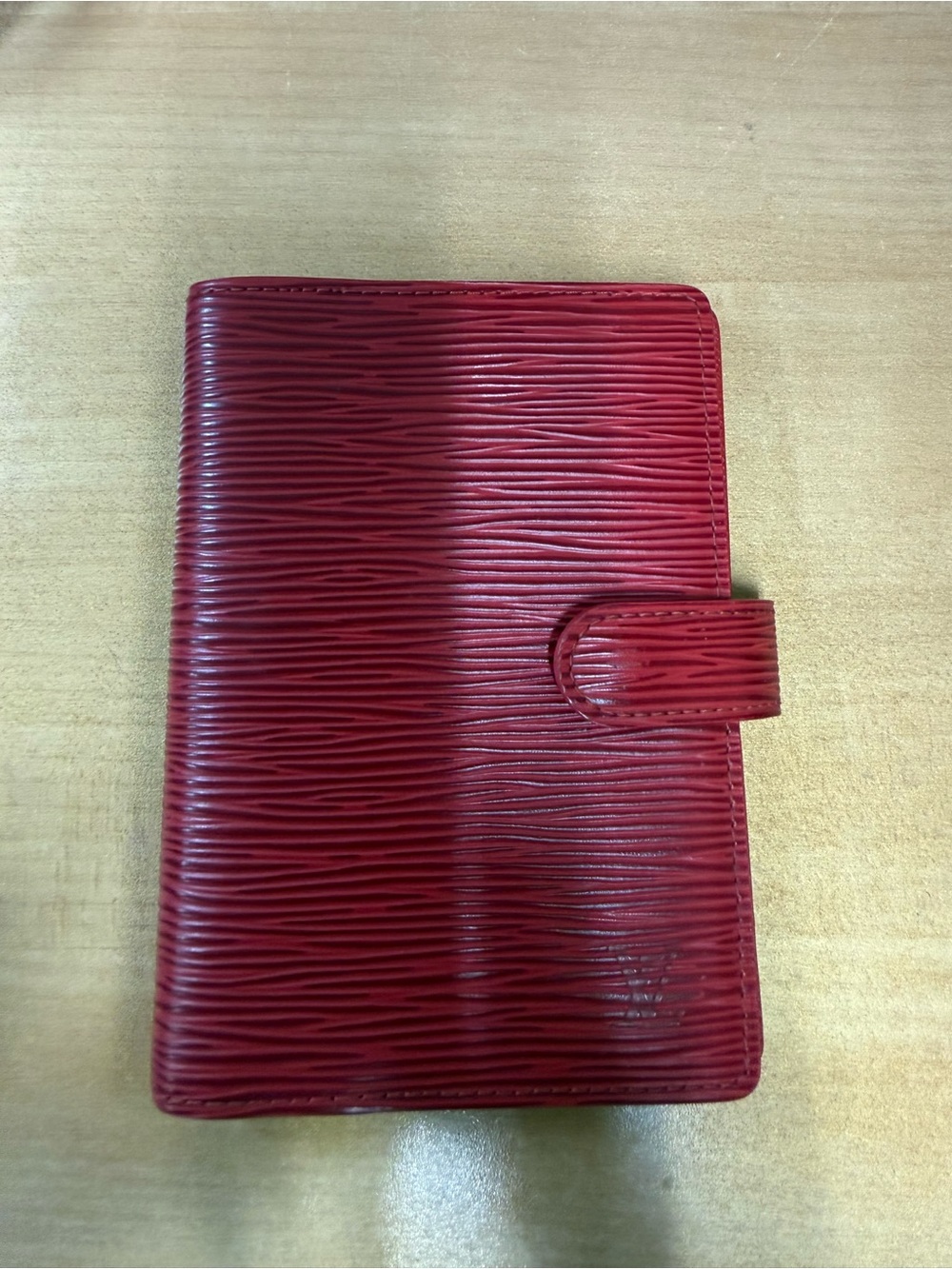 Louis Vuitton Red Epi Leather Agenda with original LV stickers and paper